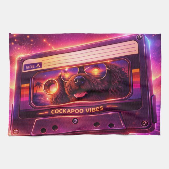 cockapoo 80s inspired kitchen tea towel  kökshandduk (Horisontell)