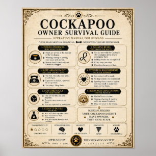 Cockapoo Ägarens Överlevnadsguide Affisch Present