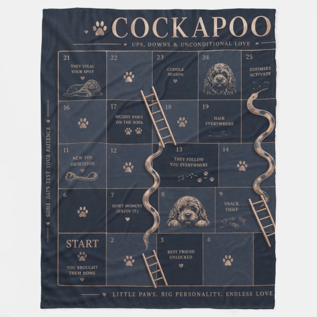 Cockapoo ägarfilt fleecefilt (Framsidan)