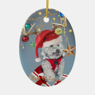 Cockapoo aningar av julkärlekprydnaden julgransprydnad keramik
