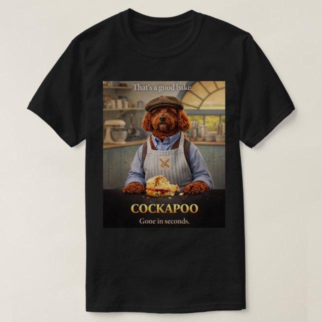 Cockapoo Bakningströja | Roligt Hundkakepresent T Shirt (Design framsida)