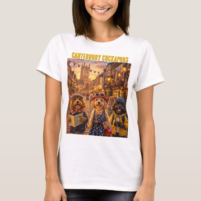 Cockapoo Canterbury skjorta Roligt hundpresent UK T Shirt (Framsida)