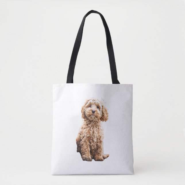 Cockapoo Cavoodle Labradoodle Cute Puppy Hund- Poo Tygkasse (Framsida)