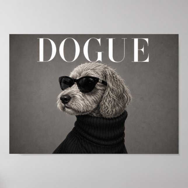 Cockapoo Chic Mode Hund Konsttryck Poster (Framsidan)