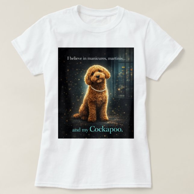 Cockapoo Citat T-Shirt | Elegant Hundägare Present (Design framsida)