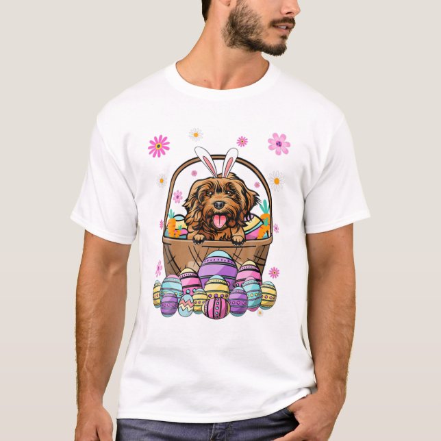 Cockapoo Dog Happy Easter Day T Shirt (Framsida)