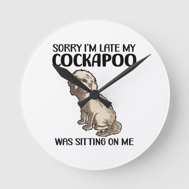 Cockapoo Dogs | Dog Breed Pet Pets Gift Ideas Rund Klocka (Framsida)