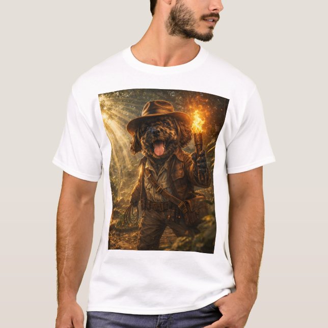 Cockapoo Explorer T Shirt Äventyrspresent för hund (Framsida)