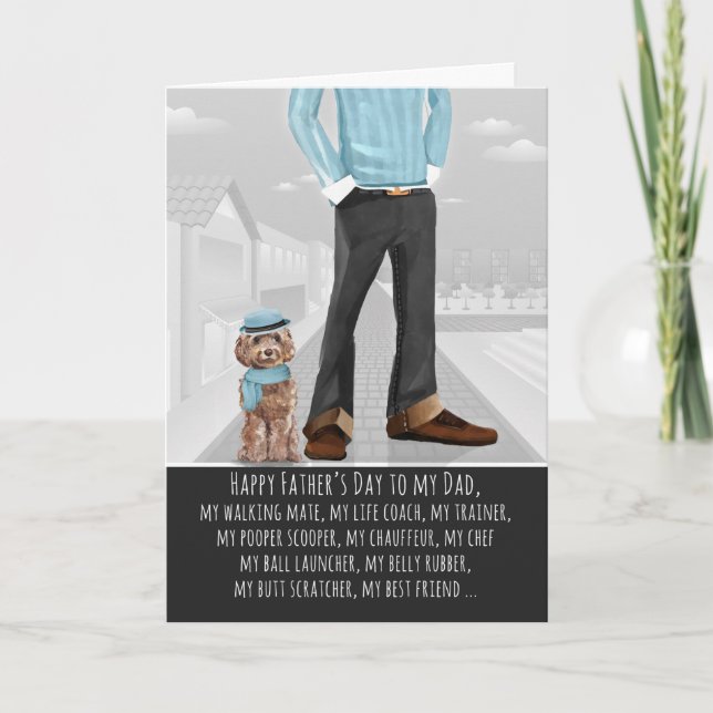 Cockapoo från Hund Fars dag Kort (Framsida)