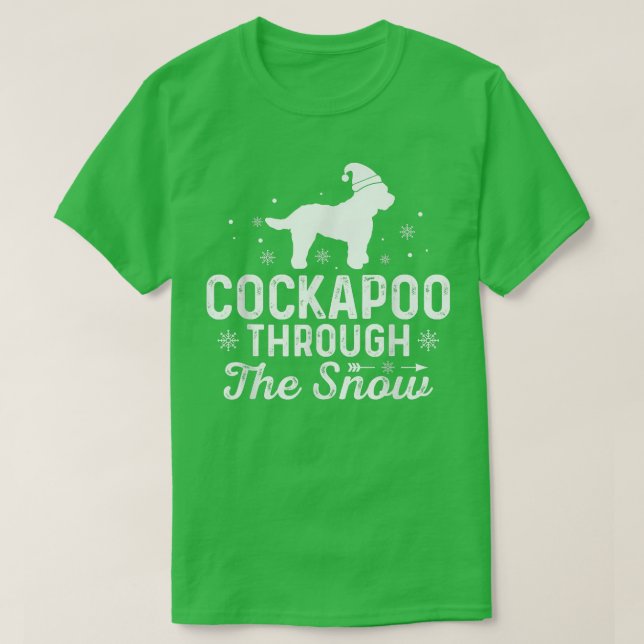 Cockapoo genom den vackra julen i snö t shirt (Design framsida)
