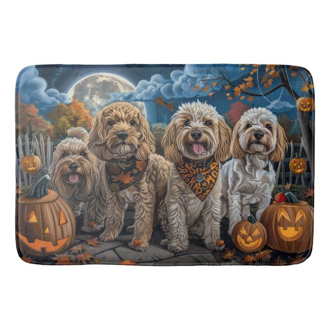 Cockapoo Halloween Kuslig Badrumsmatta (Framsidan)