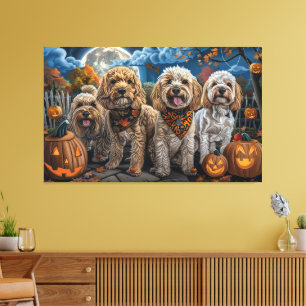 Cockapoo Halloween Kuslig Canvastryck