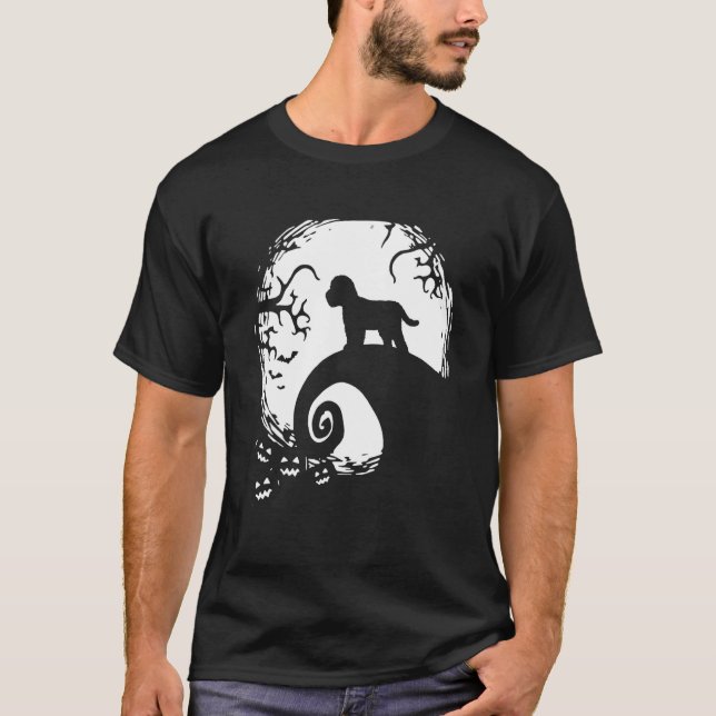 Cockapoo Halloween under månljuset spöklik hund T Shirt (Framsida)
