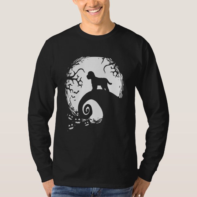 Cockapoo Halloween under månljuset spöklik hund T Shirt (Framsida)