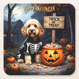 Cockapoo Halloween Underlägg Papper Kvadrat