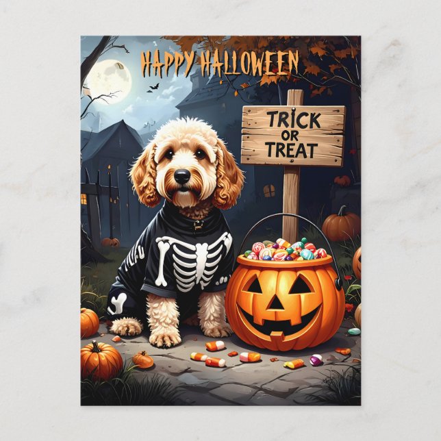 Cockapoo Halloween Vykort (Framsida)