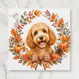 Cockapoo höstkrans gåvor etiketter