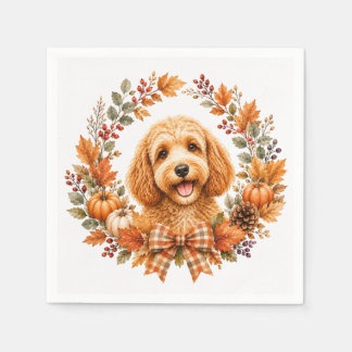 Cockapoo höstkrans pappersservett