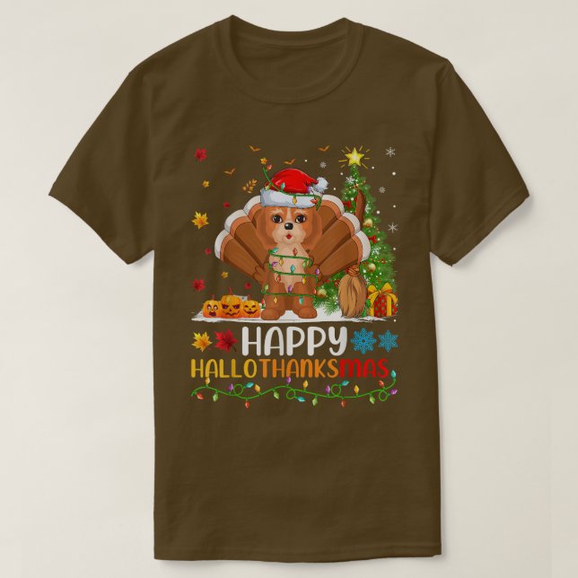 Cockapoo Hund älskare Funny Lycklig Cockapoo Hello T Shirt (Design framsida)