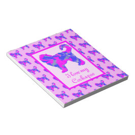 Cockapoo Hund älskare Rosa & Blue Silhouette Anteckningsblock