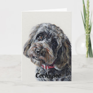 Cockapoo hund art kort