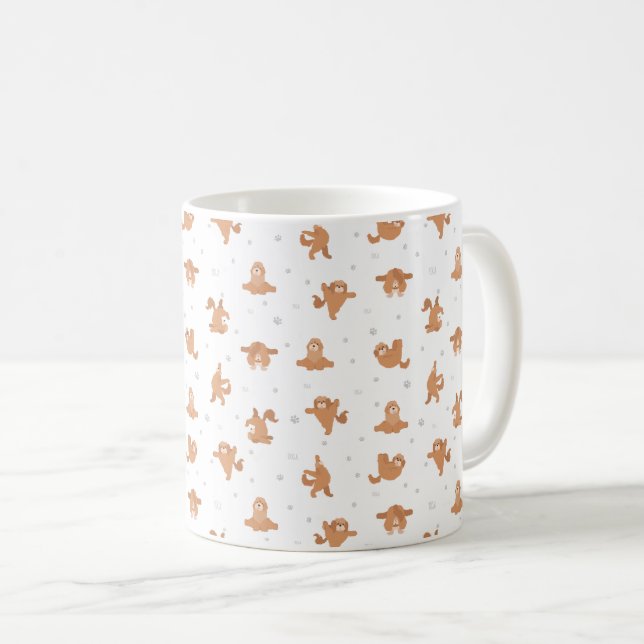 Cockapoo hund do yoga kaffemugg (Framsida höger)