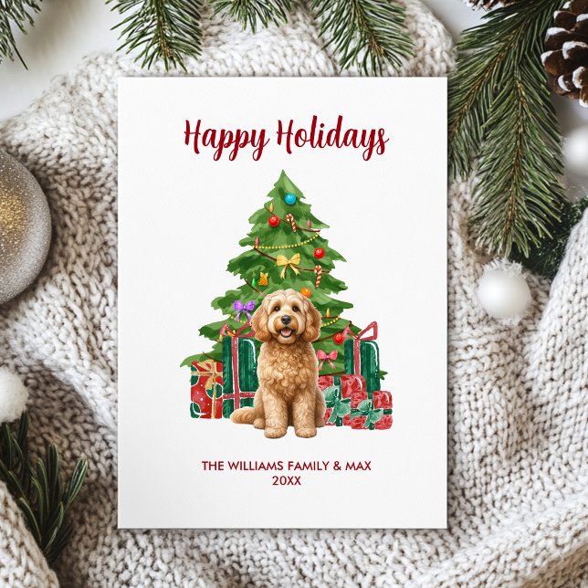 Cockapoo Hund Familj Jul Julkort (Skapare uppladdad)