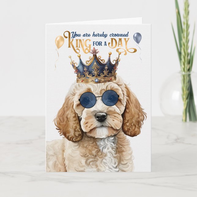 Cockapoo Hund för dag-dag-dag-dag-dag-födelsedag Kort (Framsida)