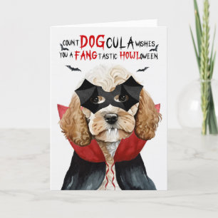 Cockapoo Hund Funny Count DOGcula Halloween Helgkort