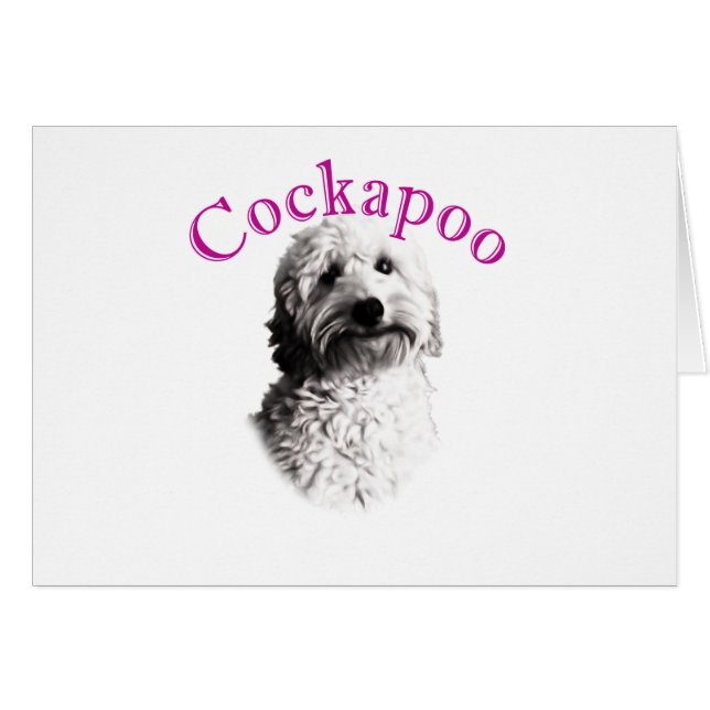 Cockapoo Hund Hälsningskort (Framsidan Horizontal)