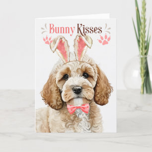 Cockapoo Hund i Bunny Öron för Påsk Helgkort