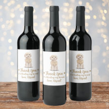 Cockapoo Hund I Do Bröllop Vin-etikett