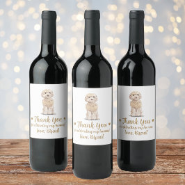 Cockapoo Hund I Do Bröllop Vin-etikett Vinflaska Etikett