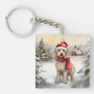 Cockapoo Hund i Snö-julen
