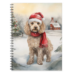 Cockapoo Hund i Snö-julen Anteckningsbok