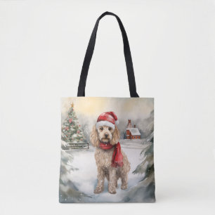Cockapoo Hund i Snö-julen Tygkasse