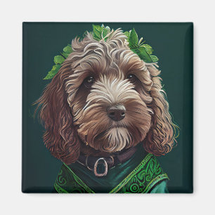 Cockapoo Hund i St. Patrick Dress Magnet