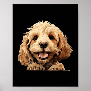 Cockapoo Hund Mamma Pappa kikande Valp Poster