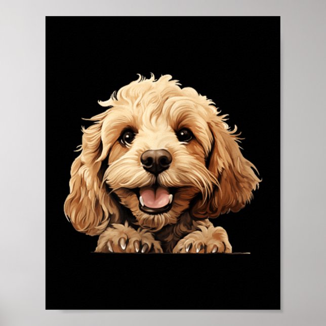 Cockapoo Hund Mamma Pappa kikande Valp Poster (Framsidan)