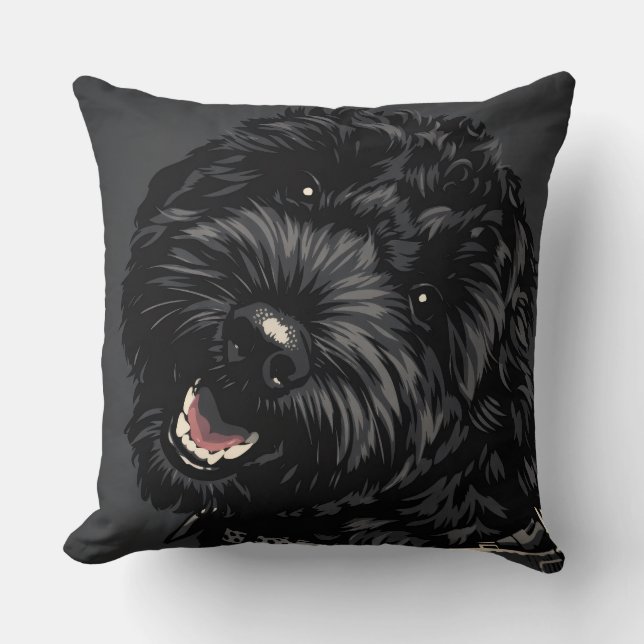 Cockapoo Hund Porträtt Kudd Svart Cockapoo present Kudde (Framsida)