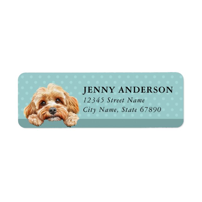 Cockapoo Hund Returadressetiketter Returadress Etikett (Framsidan)
