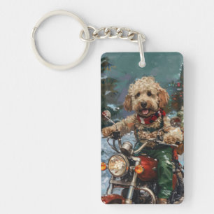 Cockapoo Hund Ridande Motorcykel Jul