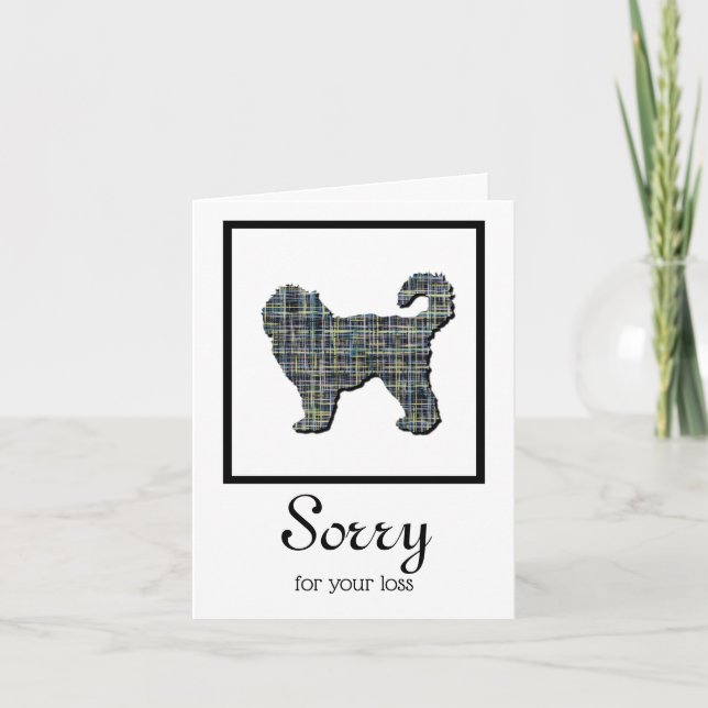 Cockapoo Hund Silhouette Pet Sympathy Card Kort (Framsida)