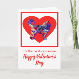 Cockapoo Hund Silhouette Red Valentine Day Card Tack Kort