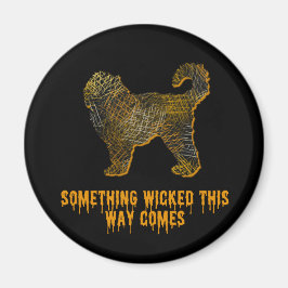 Cockapoo Hund Silhouette Roligt Halloween Magnet