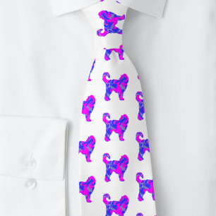 Cockapoo Hund Silhouette Rosa & Blue Abstrakt Slips