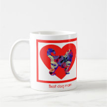 Cockapoo Hund Silhouette Valentines day Red Heart
