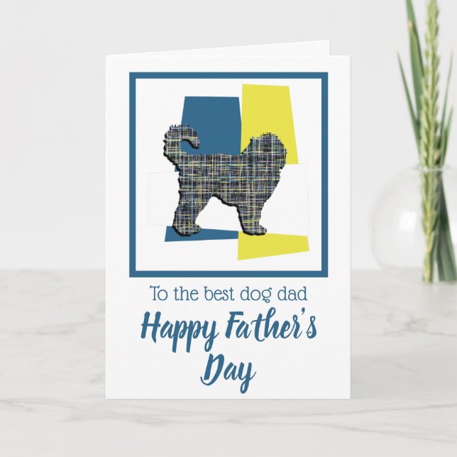 Cockapoo Hund Siluett Trefärgad Fars dag Kort (Framsida)