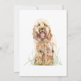 Cockapoo Hund Välkomstkort – Akvarell Djur Konst Kort