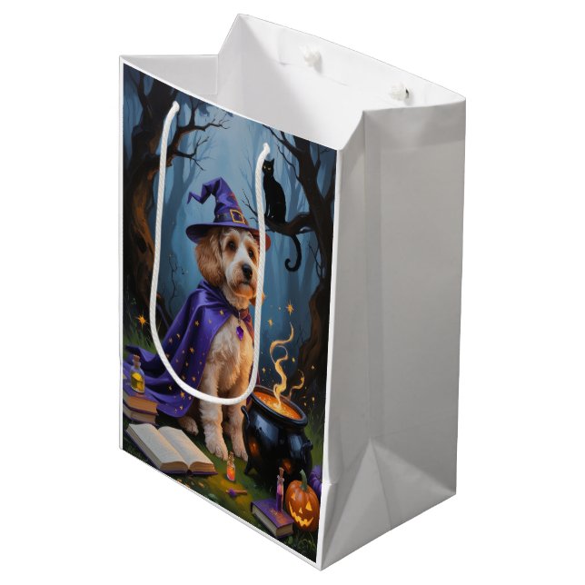 Cockapoo Hund Whimsical Halloween-målning (Framsidan Vinklad)